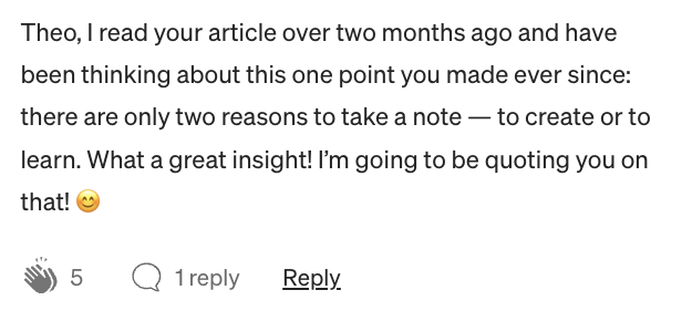 Comment from community